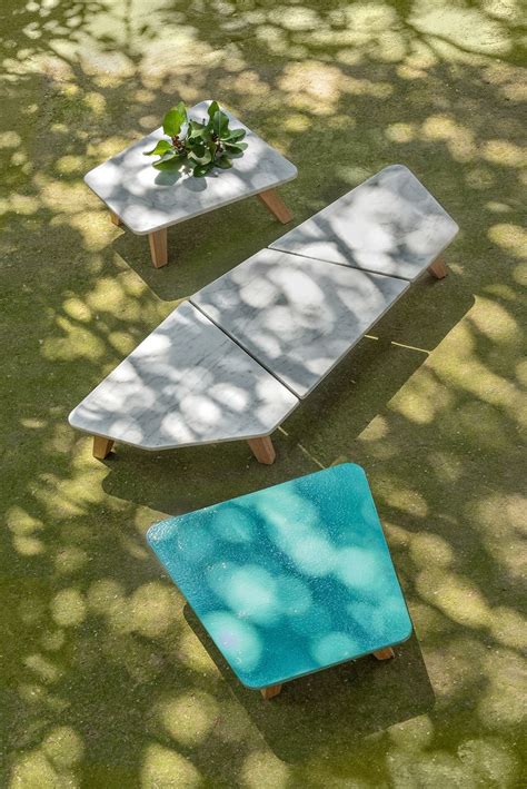 RAFAEL Marble garden side table By Ethimo | design Paola Navone