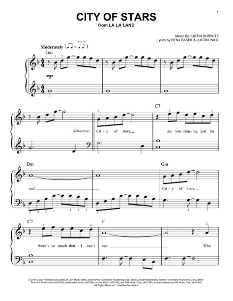 City Of Stars (from La La Land) (Easy Piano) - Print Sheet Music Now