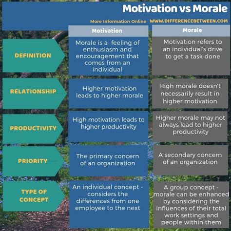 Difference Between Motivation and Morale | Compare the Difference Between Similar Terms