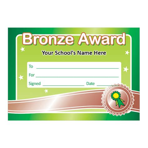 Bronze Award Certificates | Stickers for Teachers