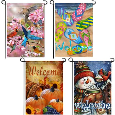 Anley Seasonal Garden Flags Set 4 Seasons Series Spring Summer Autumn ...