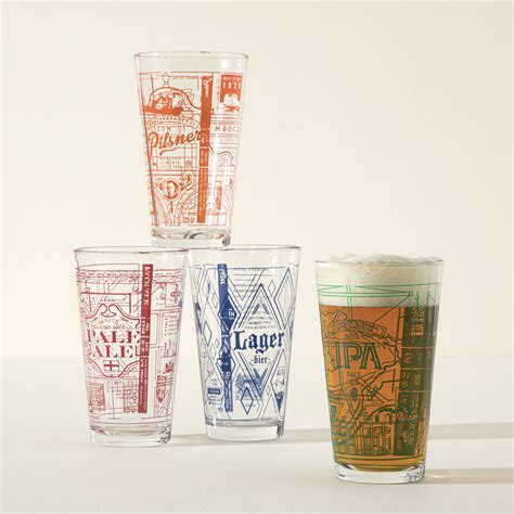 Uncommon Goods | Beer History Pint Glasses | Pint Glasses