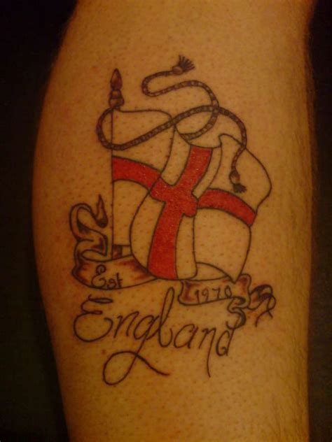 England flag coloured tattoo - Tattooimages.biz