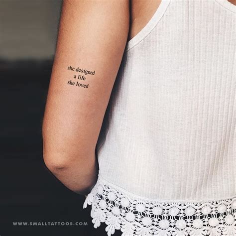 She Designed A Life She Loved Temporary Tattoo (Set of 3) | Inspirational tattoos, Tattoo fonts ...