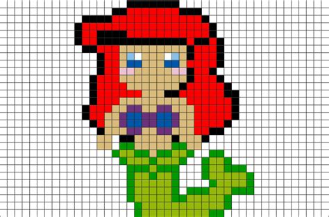 Little Mermaid Ariel Pixel Art | Pixel art, Ariel the little mermaid, Pixel art design