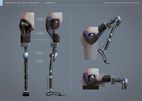 Ástor Alexander - Cyborg Leg Concept Art