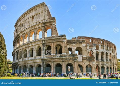 Roman Colosseum Architecture Landmark In A Tilt Shift Photography. Rome ...