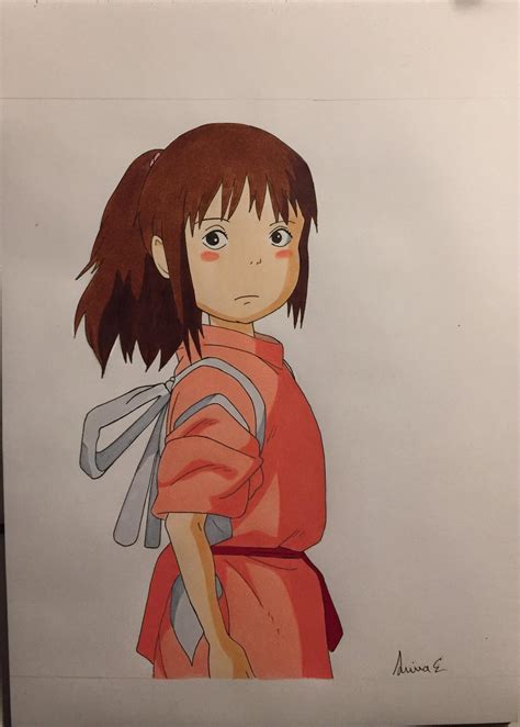 Another Chihiro drawing I did. Hope you like this one as well! ^^ : r/ghibli