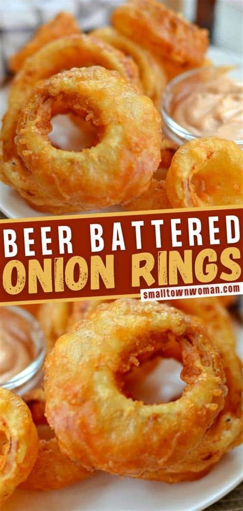 Beer Battered Onion Rings with Dipping Sauce | Recipe | Bar food appetizers, Food, Restaurant ...