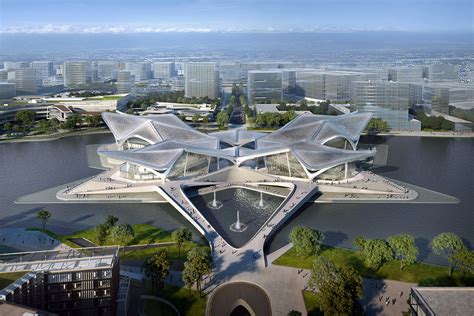 Zaha Hadid Architects' new art centre in Zhuhai, China echoes "chevron patterns of migratory bird"