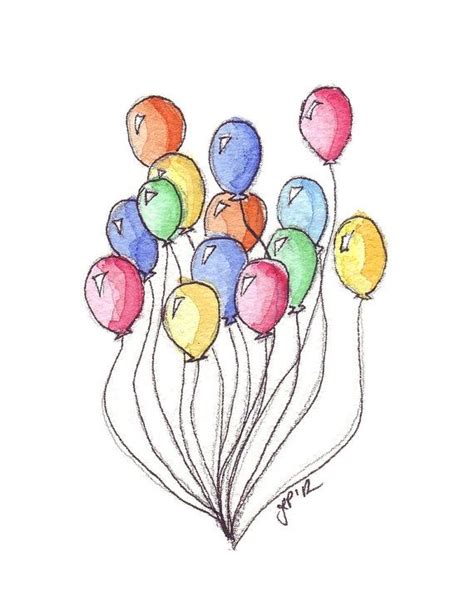 Inspiration... Watercolor Painting Bunch of Balloons Watercolor Art by jojolarue, $12.00 ...