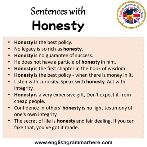 Sentences with Honesty, Honesty in a Sentence in English, Sentences For Honesty - English ...