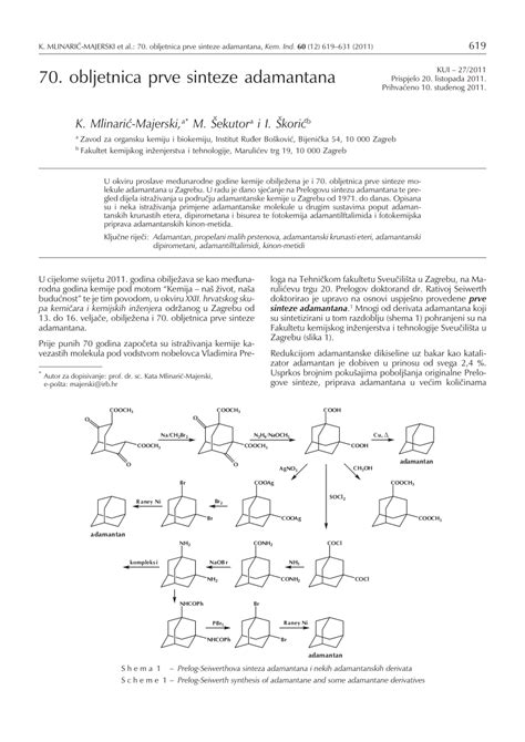 (PDF) 70th Anniversary of the First Synthesis of Adamantane