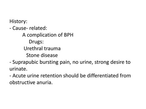 Retention of urine