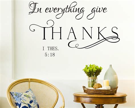 In everything give Thanks Wall Decal Thessalonians 5:18 KJV Bible Verse Wall Decal Vinyl ...