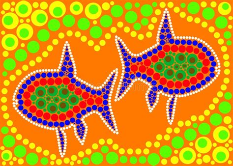 Aboriginal Dot Painting Fish