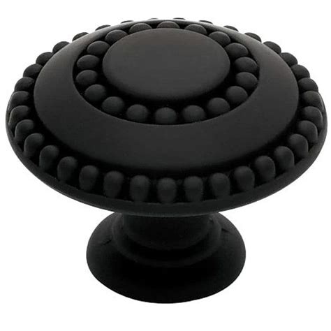 Liberty 1-3/8 in. Flat Black Double Beaded Cabinet Knob-PBF808Y-FB-C - The Home Depot