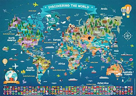 Buy World for Children | Large Illustrated Wall for Kids | Laminated ...