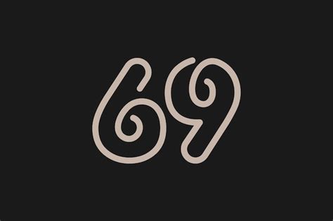 Premium Vector | Number 69 logo monogram number 69 logo line style ...