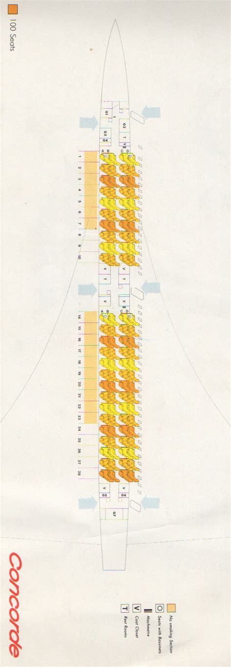 Vintage Airline Seat Map: Air France Aérospatiale-BAC Concorde ...