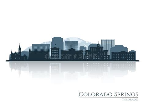 Colorado Springs Skyline Silhouette with Reflection. Stock Vector ...