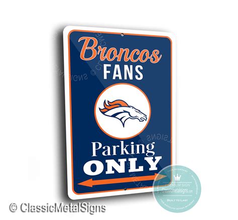 Denver Broncos Parking Only Sign | Denver Broncos | NFL Broncos Gifts