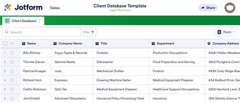 Excel Customer Database Template