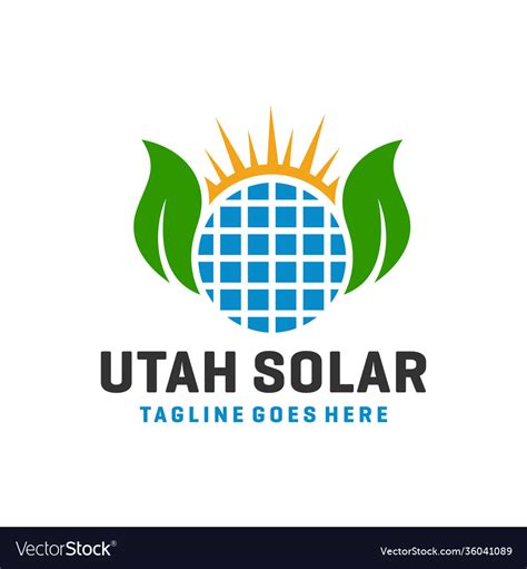 Solar power grid logo Royalty Free Vector Image