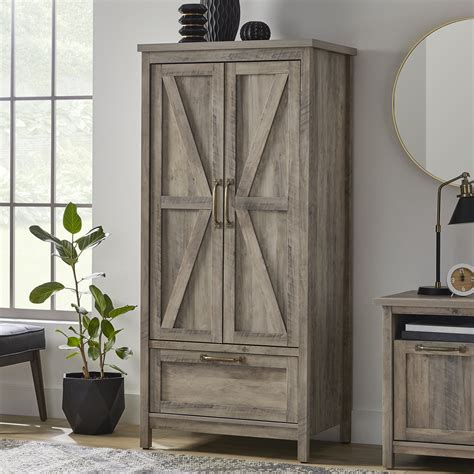 Better Homes & Gardens Modern Farmhouse Armoire, Rustic Gray Finish ...