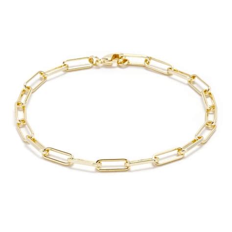 14k Yellow Gold Plate Paperclip Chain Bracelet – Bailey's Fine Jewelry