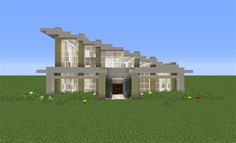 Glass Modern House - Blueprints for MineCraft Houses, Castles, Towers ...