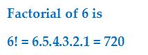 Factorial of n, n!