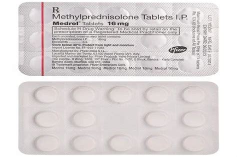 Medrol 16 Mg Metilprednisolona Tablets at Rs 80/box ...