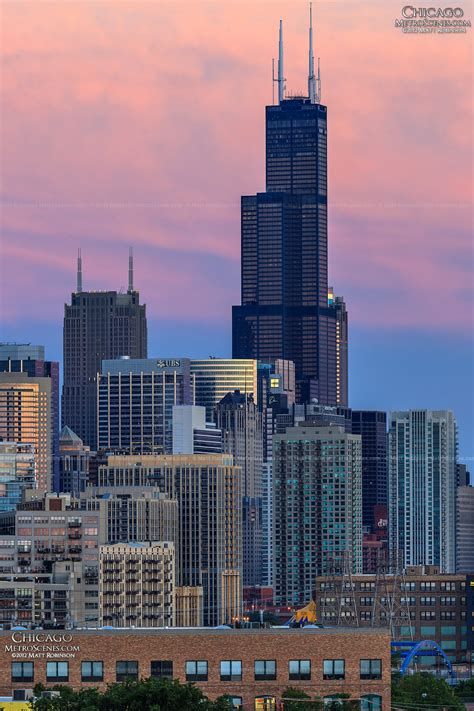 Willis Tower sunset - MetroScenes.com - Chicago, Illinois - July 2012 ...