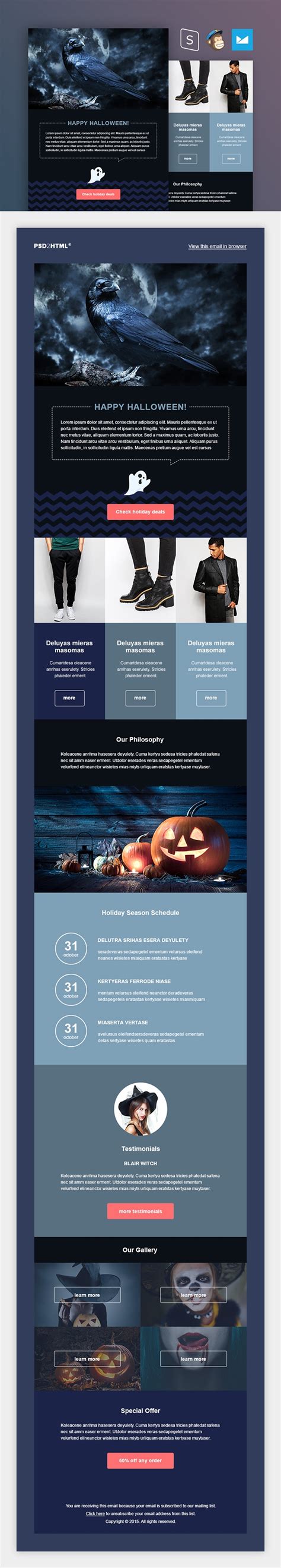 Free Halloween email template: download HTML, PDF