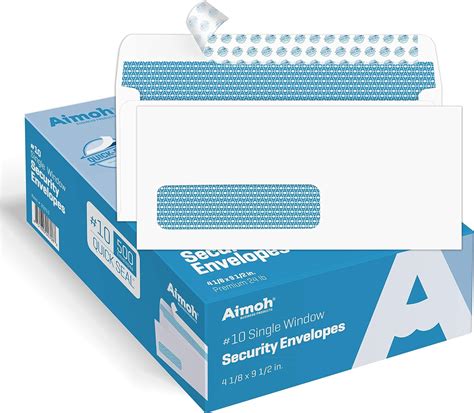 500#10 Single Left Window SELF Seal Security Envelopes - Super Strong ...