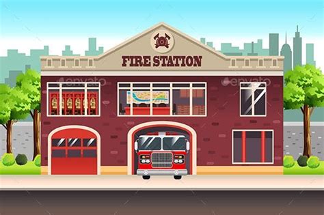 Fire Station - Buildings Objects | Fire station, Fire department, Fire trucks