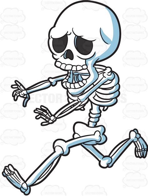 A Skeleton Running Away In Horror | Cartoon clip art, Graffiti characters, Cartoon skeleton drawing