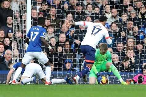 Everton Goalkeeper Jordan Pickford Saves Shot Editorial Stock Photo ...