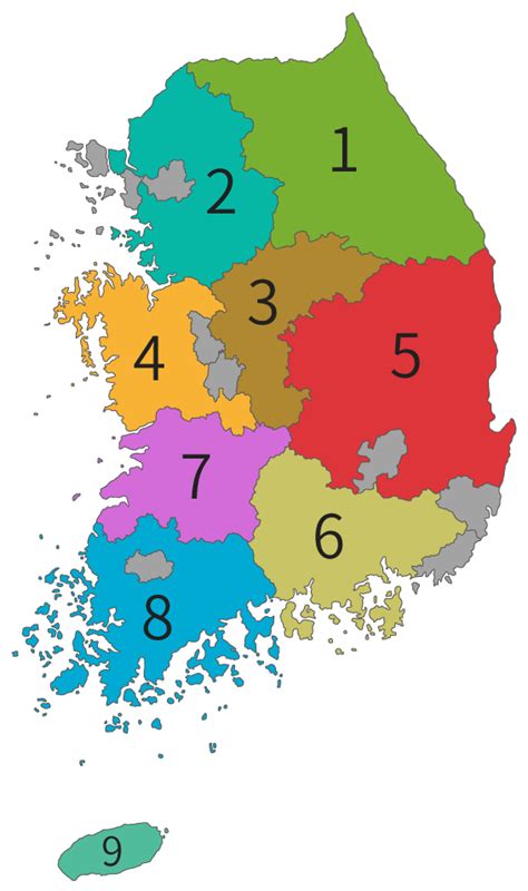 South Korean Provinces Map