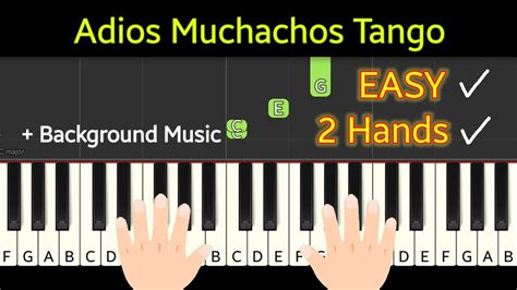 Adios Muchachos Tango | tutorial piano easy two hands - YouTube