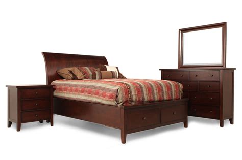 Four-Piece Traditional Bedroom Set in Vintage Cherry | Mathis Brothers ...