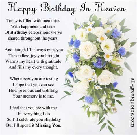 Happy Birthday Quotes and Images to Someone in Heaven