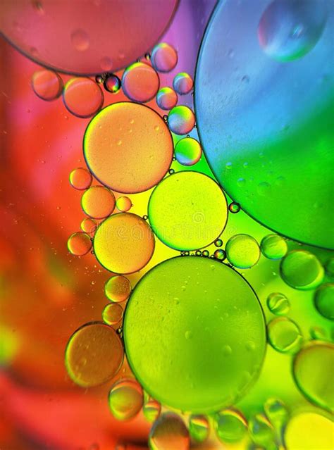 Colorful Bubbles Abstract Background, Oil Bubbles in Transparent Liquid Backdrop Stock Image ...