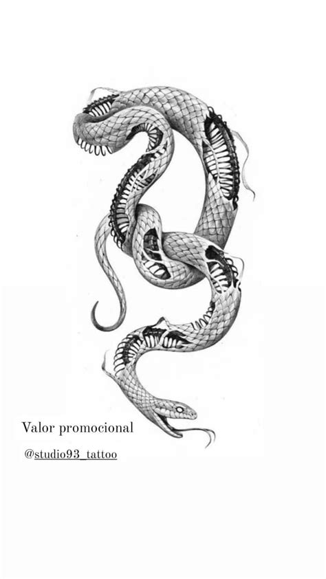 Black and White Snake Tattoo Design