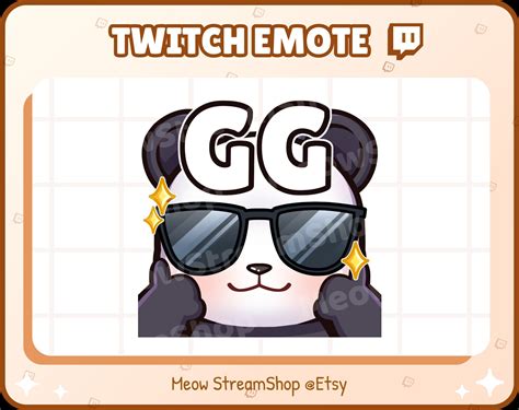 Twitch Emote / Panda GG EZ Cool Emote for streamer / Cute | Etsy