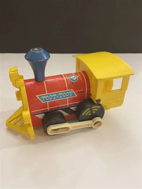 VINTAGE 1964 ORIGINAL Fisher-Price Pull Toy Wooden Train "Toot-Toot" 643 Clean $15.00 - PicClick