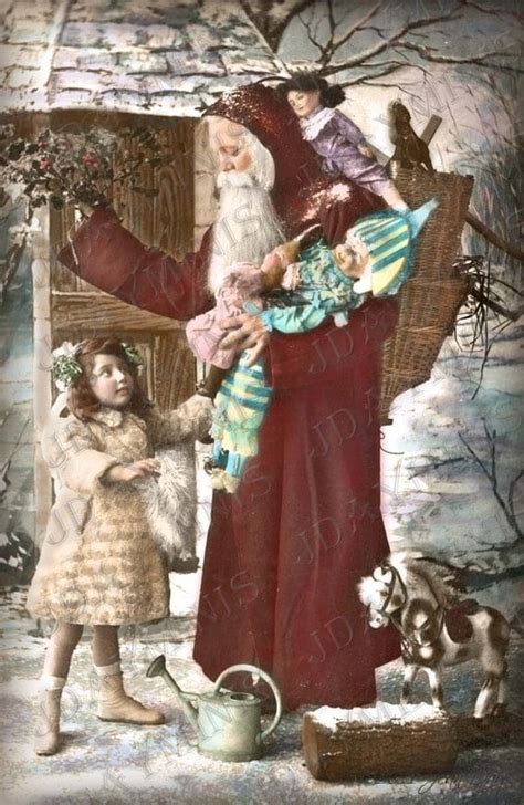 French Christmas Santa or Pere Noel and Babette 1908