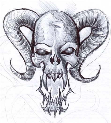 Gothic Skull Drawings | skull 5 fast sketch by penerari traditional art ...