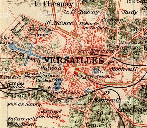 Vintage Versailles Map 1880s Ephemera stock photo 92546187 | iStock ...